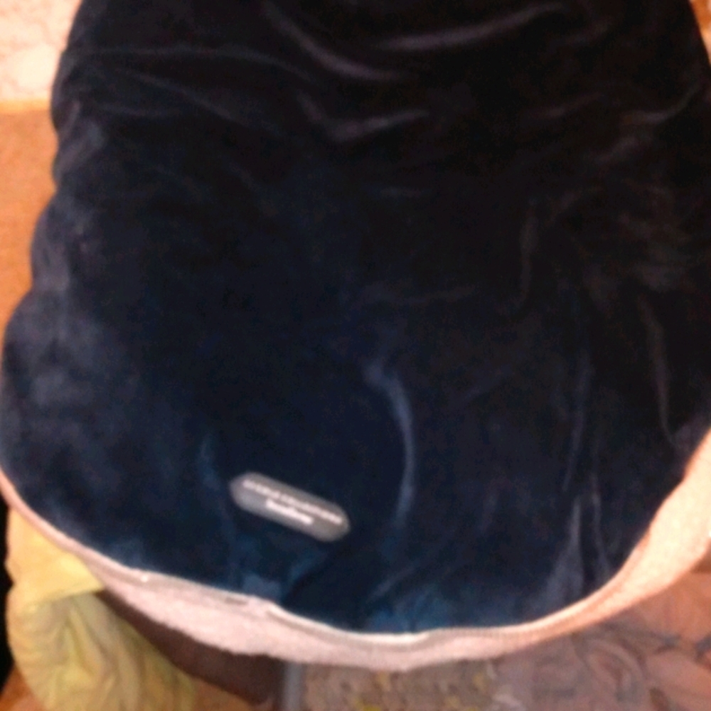 Blue winter car seat cover.
